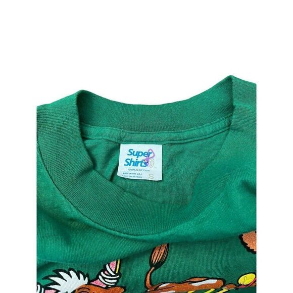 Vtg Size Small Jingle Bulls T Shirt Christmas Cow Graphic J Bates Cartoon - Picture 3 of 5